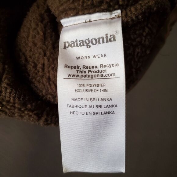 PATAGONIA Retro Pile Fleece Green Brown Half Zip Pullover - Picture 8 of 13